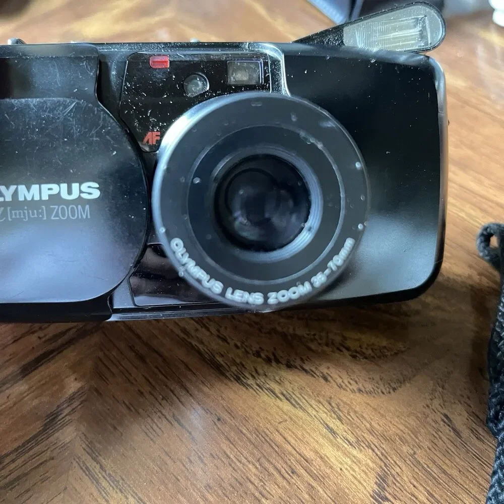 Olympus READ MJU Zoom 35mm Point & Shoot Film Camera, Black Tested